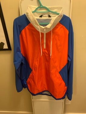 Under Armour White & Red Colorblock Zip Jacket